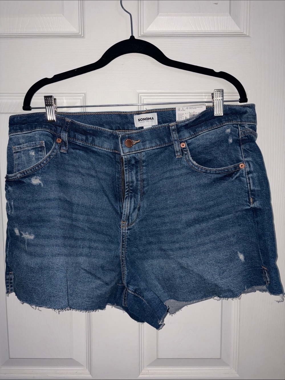 SONOMA Dark Blue Distressed Denim Jean Shorts
